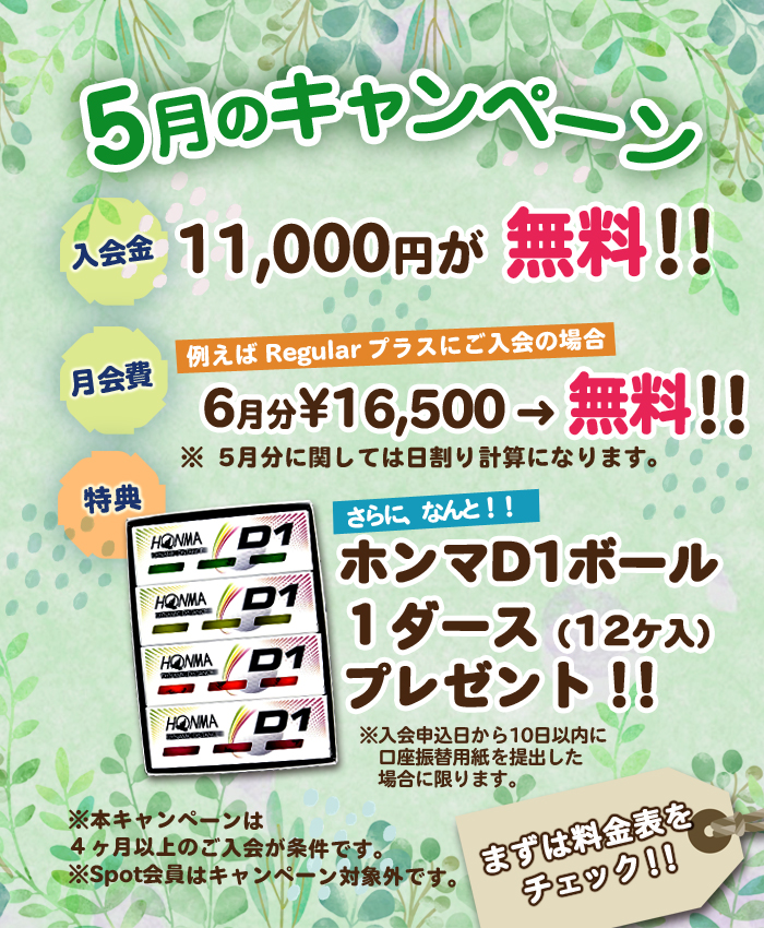 お得なキャンペーン実施中!!